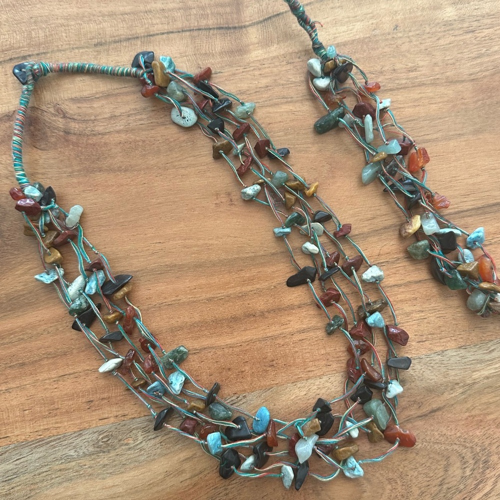 Natural stone Anthropologie necklace and bracelet